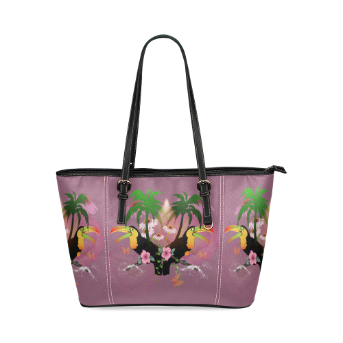 Toucan Leather Tote Bag/Large (Model 1640)