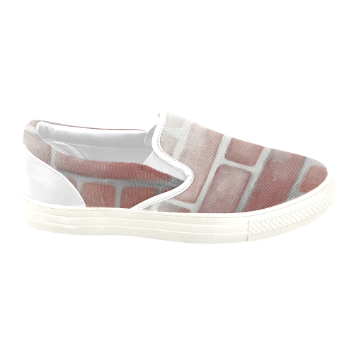 Red Brick Women's Unusual Slip-on Canvas Shoes (Model 019)