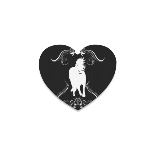Horse black and white Heart Coaster