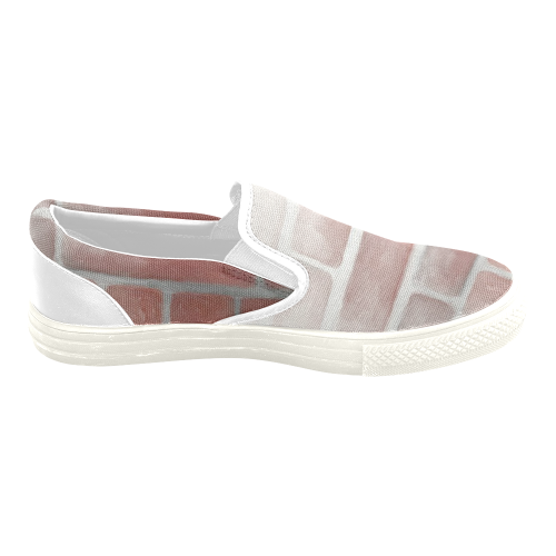 Red Brick Women's Unusual Slip-on Canvas Shoes (Model 019)