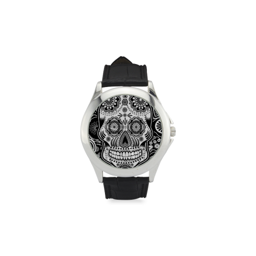 sugar skull Women's Classic Leather Strap Watch(Model 203)