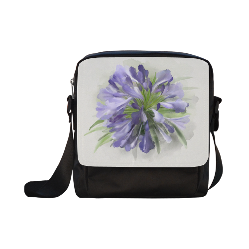 Purple Flower Crossbody Nylon Bags (Model 1633)