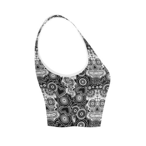 sugar skull Women's Crop Top (Model T42)