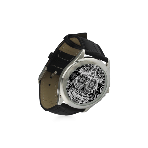 sugar skull Women's Classic Leather Strap Watch(Model 203)