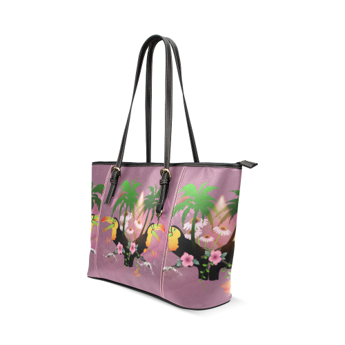 Toucan Leather Tote Bag/Small (Model 1640)