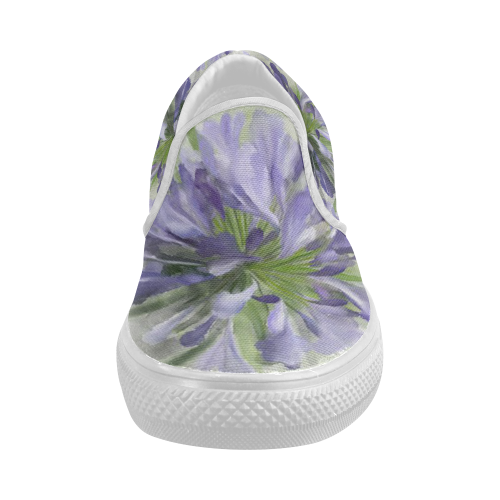 Purple Flower Women's Slip-on Canvas Shoes (Model 019)
