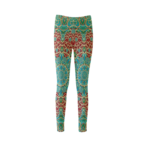 The wooden heart mandala,giving calm Cassandra Women's Leggings (Model L01)