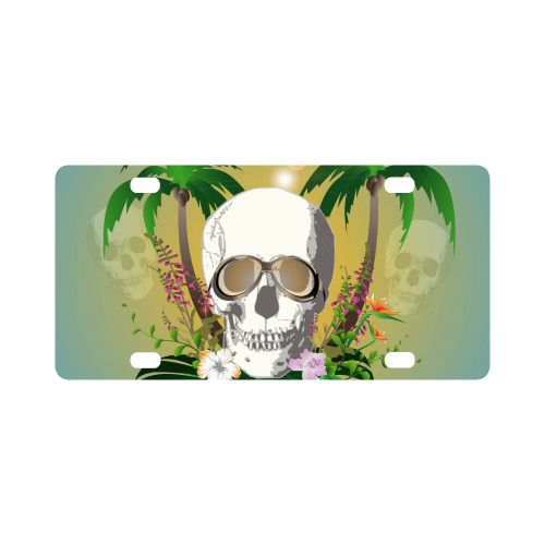 Funny skull Classic License Plate