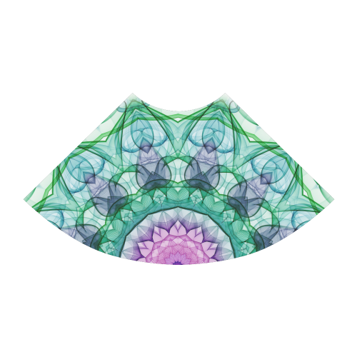 Green Pink water lily mandala Atalanta Sundress (Model D04)