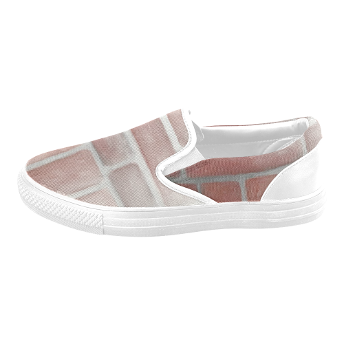 Red Brick Men's Slip-on Canvas Shoes (Model 019)