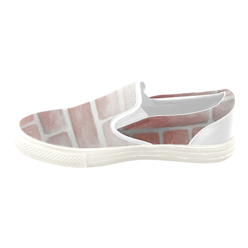 Red Brick Women's Unusual Slip-on Canvas Shoes (Model 019)