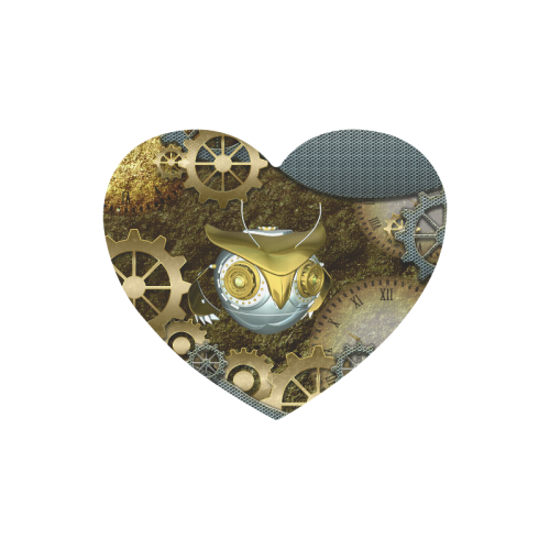 Steampunk, awesome owl Heart-shaped Mousepad