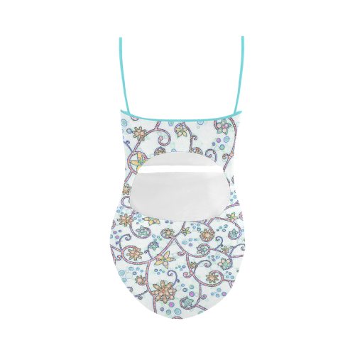 Floral Swirls Strap Swimsuit ( Model S05)