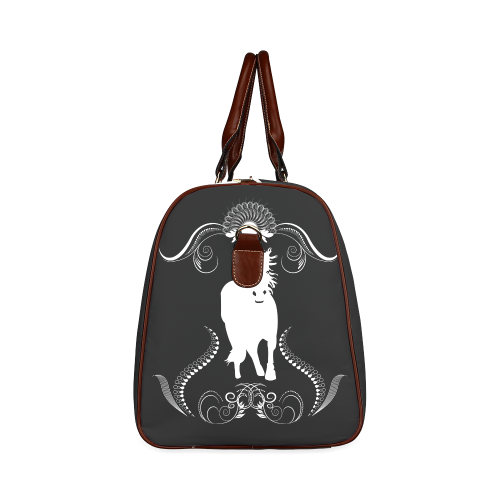 Horse, black and white Waterproof Travel Bag/Small (Model 1639)