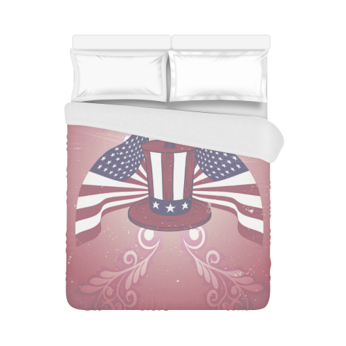 USA flag and hat Duvet Cover 86"x70" ( All-over-print)