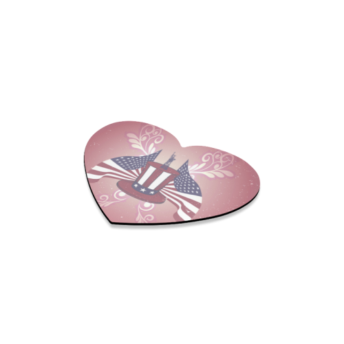 USA flag and hat Heart Coaster