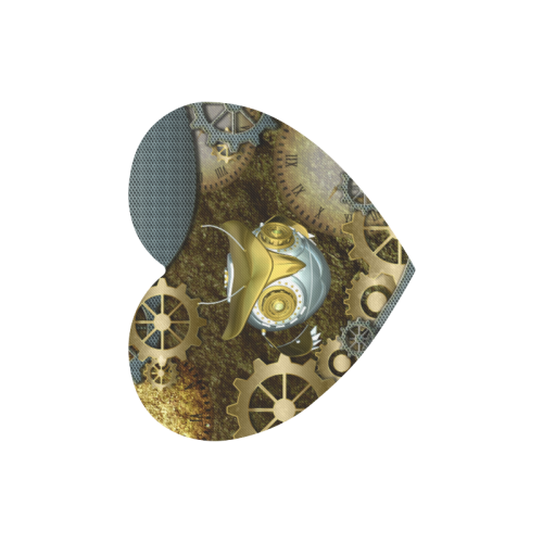 Steampunk, awesome owl Heart-shaped Mousepad