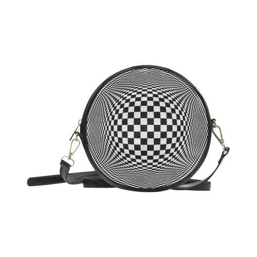 Optical Illusion Checkers Round Sling Bag (Model 1647)