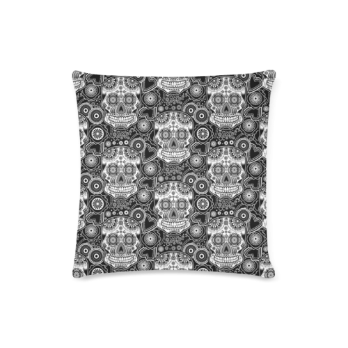 sugar skull Custom Zippered Pillow Case 16"x16" (one side)