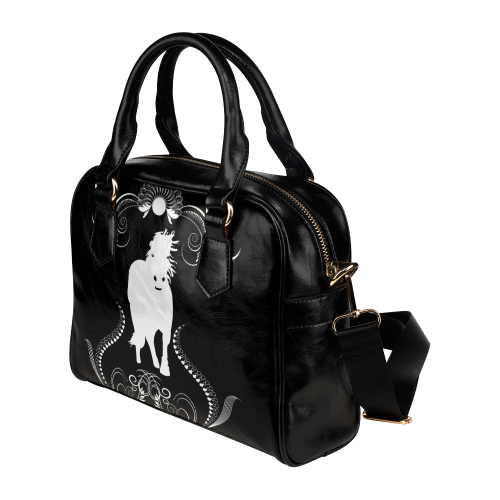 Horse, black and white Shoulder Handbag (Model 1634)