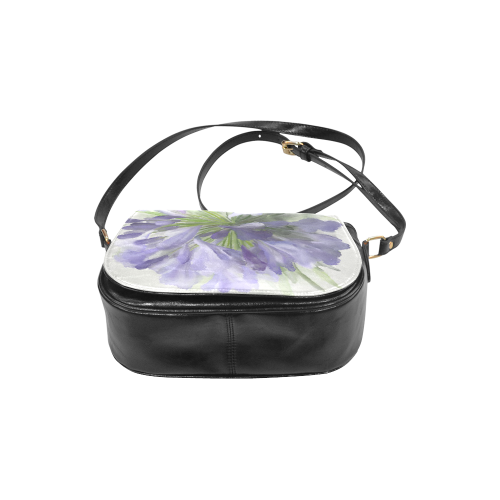 Purple Flowers Classic Saddle Bag/Large (Model 1648)