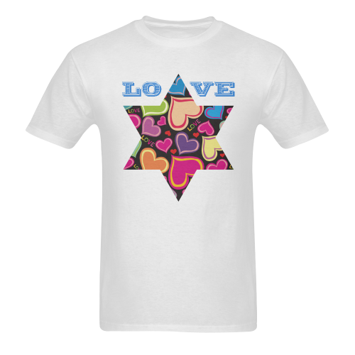 Heart Love Star Men's T-Shirt in USA Size (Two Sides Printing)