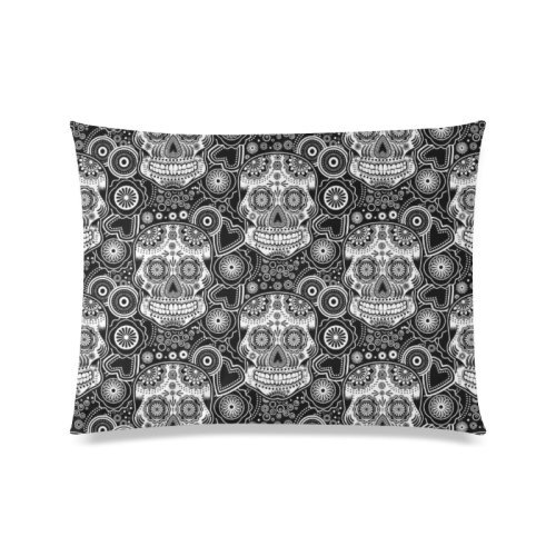 sugar skull Custom Zippered Pillow Case 20"x26"(Twin Sides)