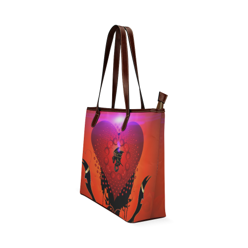 Heart with dragon Shoulder Tote Bag (Model 1646)