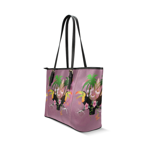 Toucan Leather Tote Bag/Large (Model 1640)