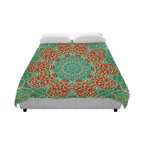 The wooden heart mandala,giving calm Duvet Cover 86"x70" ( All-over-print)