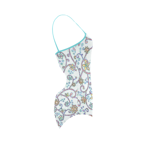Floral Swirls Strap Swimsuit ( Model S05)
