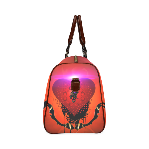 Heart with dragon Waterproof Travel Bag/Small (Model 1639)