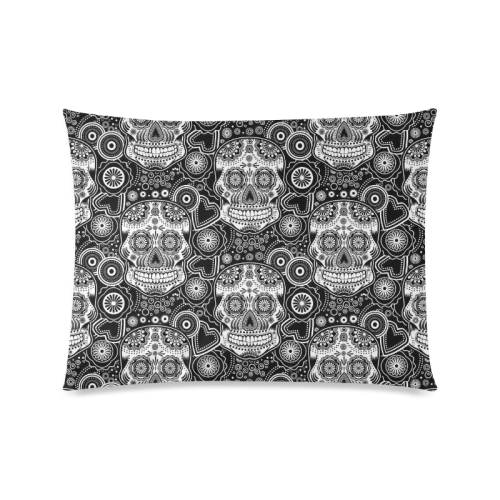 sugar skull Custom Zippered Pillow Case 20"x26"(Twin Sides)