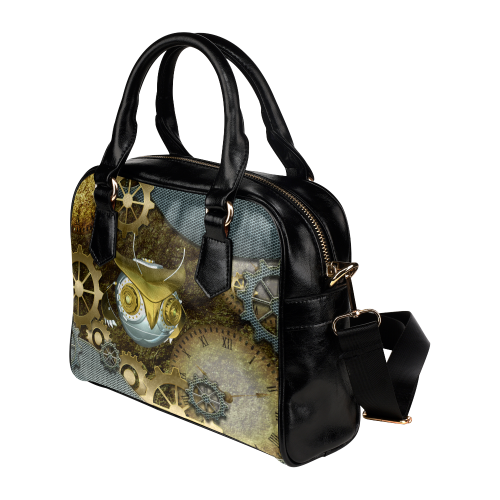 Steampunk, awesome owl Shoulder Handbag (Model 1634)