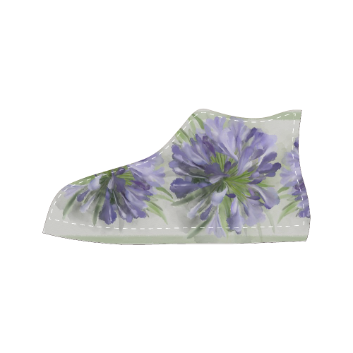 Purple Flowers Men’s Classic High Top Canvas Shoes (Model 017)