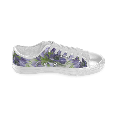 Purple Flower Women's Classic Canvas Shoes (Model 018)