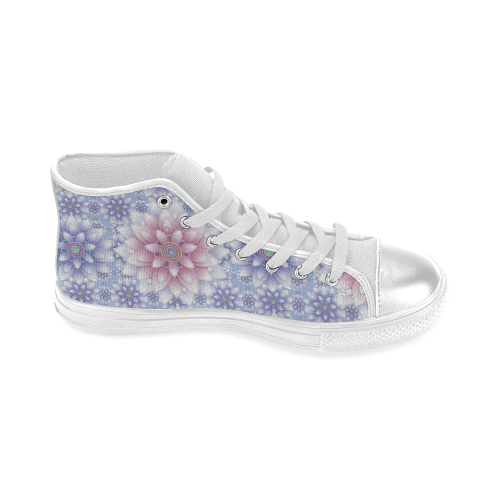 ornaments pink+blue Women's Classic High Top Canvas Shoes (Model 017)