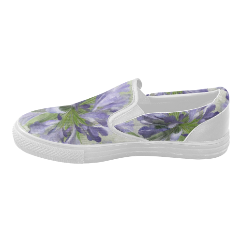 Purple Flower Women's Slip-on Canvas Shoes (Model 019)