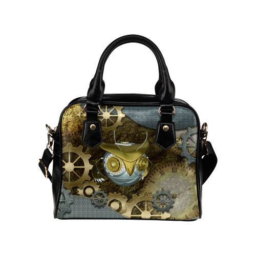 Steampunk, awesome owl Shoulder Handbag (Model 1634)