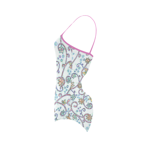 Floral Swirls Strap Swimsuit ( Model S05)