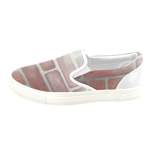 Red Brick Women's Unusual Slip-on Canvas Shoes (Model 019)