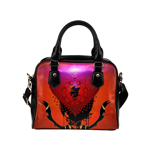 Heart with dragon Shoulder Handbag (Model 1634)