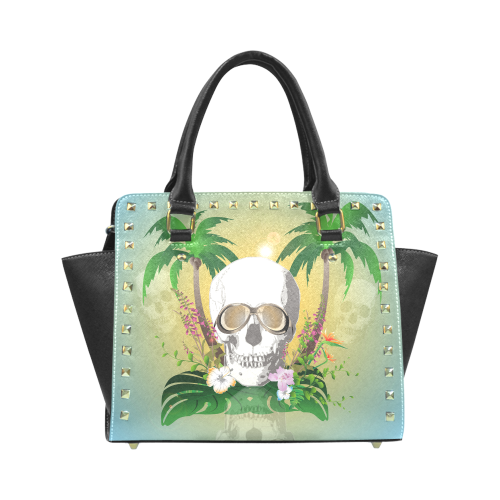 Funny skull Rivet Shoulder Handbag (Model 1645)