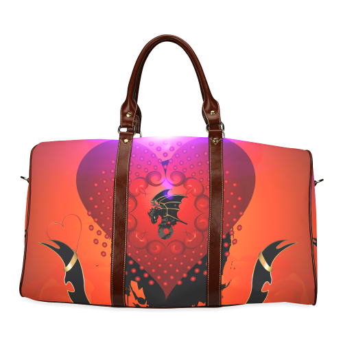 Heart with dragon Waterproof Travel Bag/Small (Model 1639)