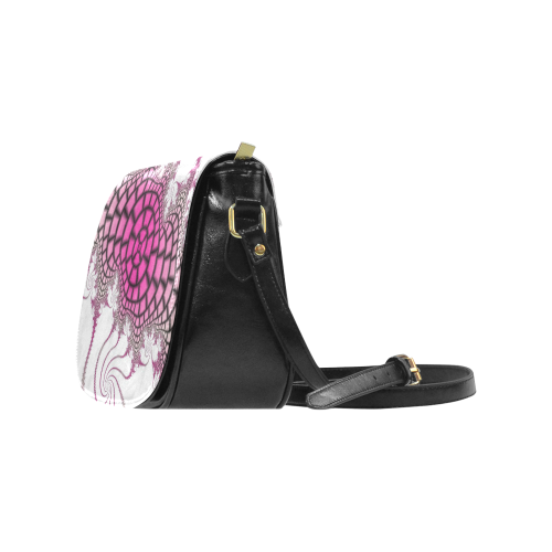 pink black and pink fractal Classic Saddle Bag/Small (Model 1648)