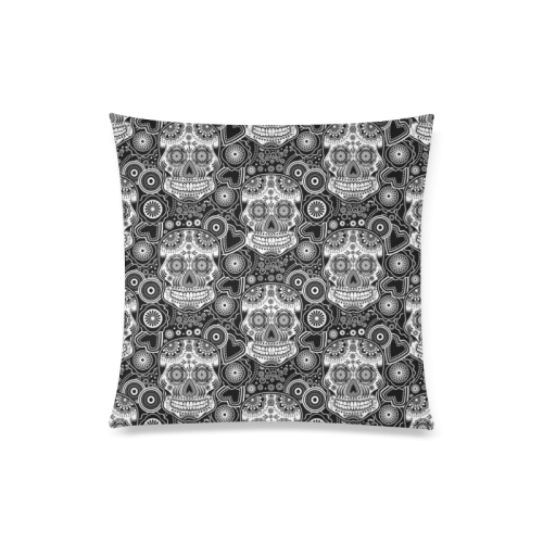 sugar skull Custom Zippered Pillow Case 20"x20"(Twin Sides)