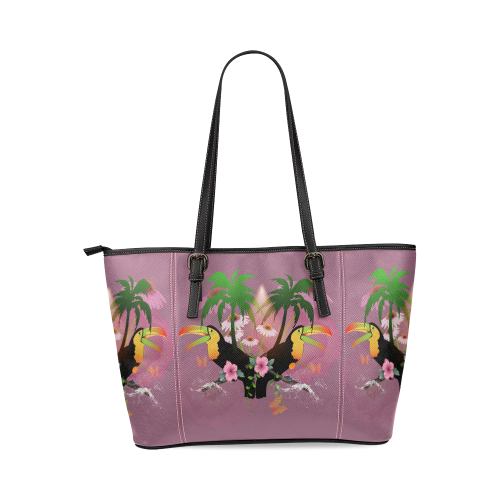 Toucan Leather Tote Bag/Large (Model 1640)