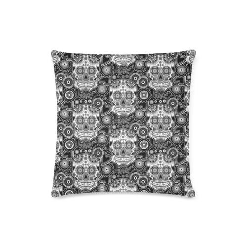 sugar skull Custom Zippered Pillow Case 16"x16"(Twin Sides)