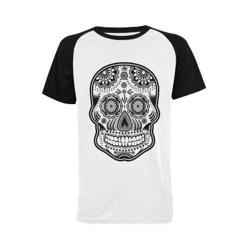 sugar skull Men's Raglan T-shirt (USA Size) (Model T11)