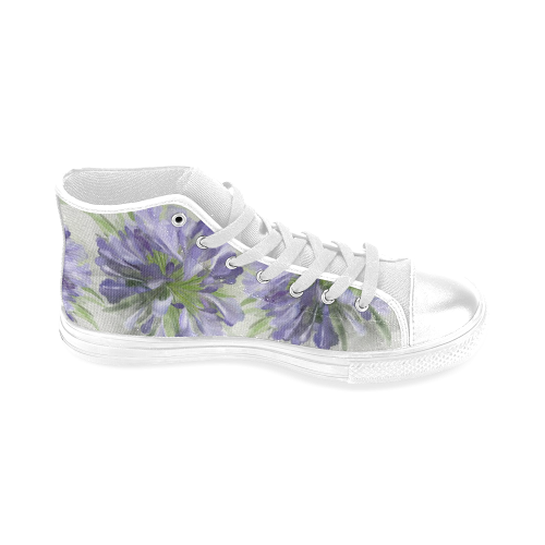 Purple Flowers Men’s Classic High Top Canvas Shoes (Model 017)
